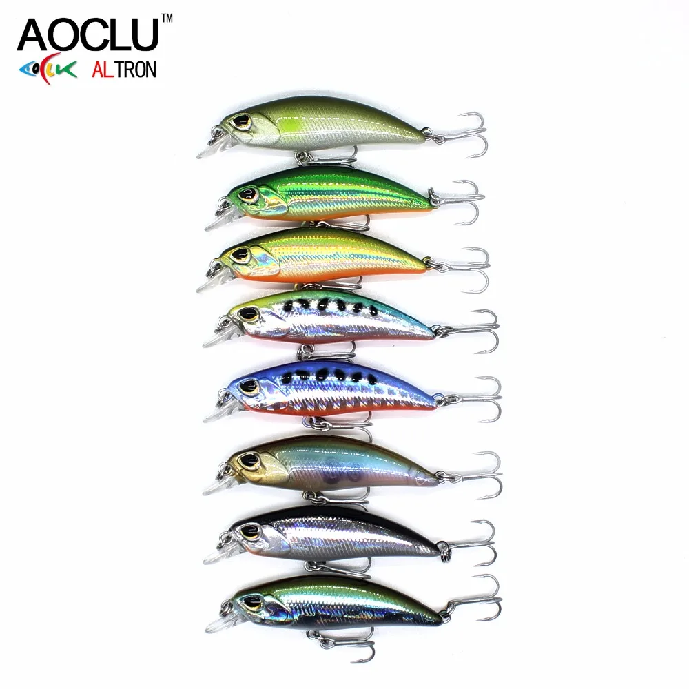 AOCLU Small Sinking Wobbler Jerkbait 50mm 4.0g Hard Bait Minnow Lure For Inshore Trout Bass Rock Boat Fishing Fresh Saltwater