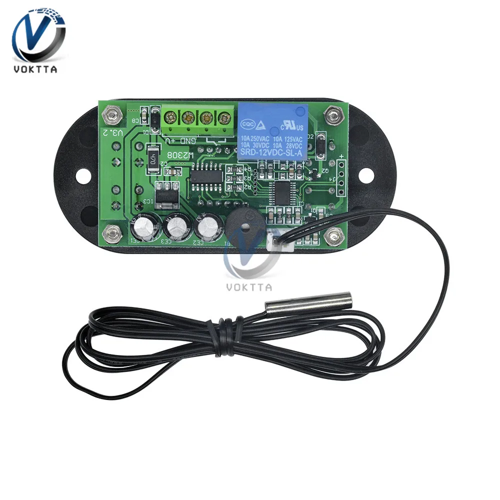 W1308 AC 110-220V DC 12V Regolatore di Temperatura del termometro Meter Sensore Display A LED termostato con Sensore NTC porta