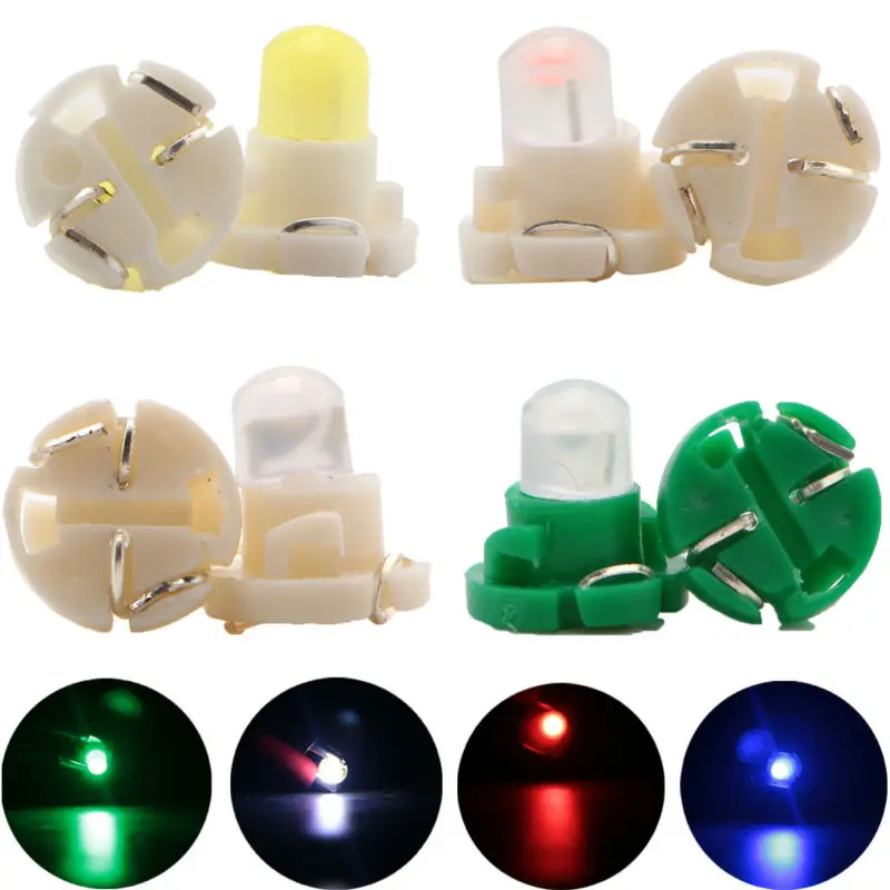 200X T4.2 COB 1 SMD 12V Dashboard Winding Light Bulbs Warning Indicator Light Interior Light  Wedge Light  For Car Door