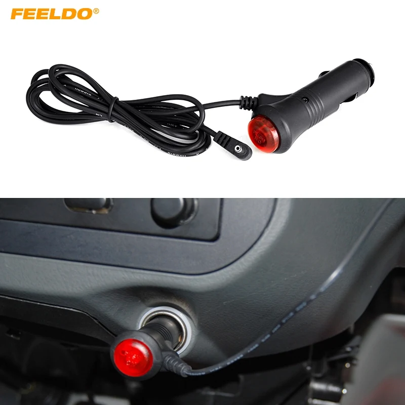 

FEELDO 1.2M 3.5mm DC Converter 12V Car GPS Navigator/DVR Camera Charger With Power Switch #HQ5502