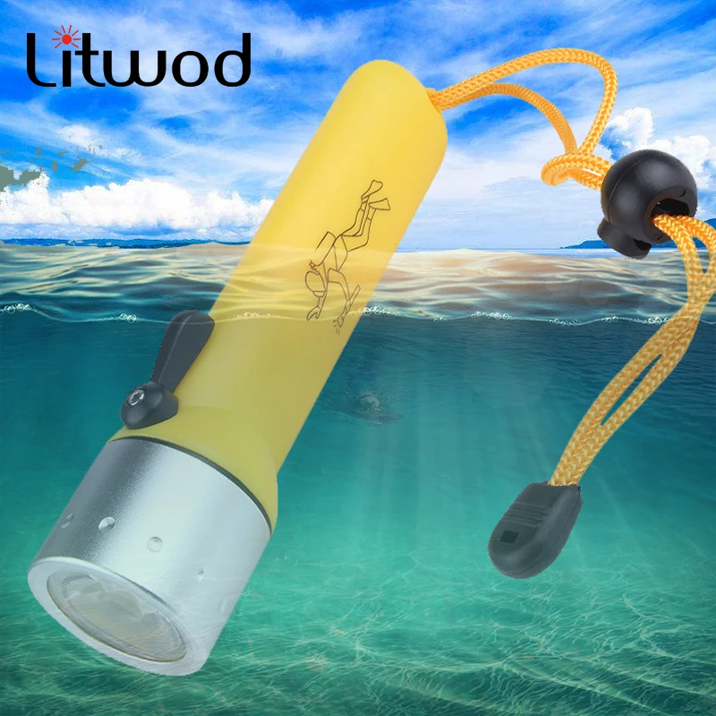 

Led Flashlight Diving Torch Light Lamp Litwod Waterproof 2000lm 4*Aa Battery ( Battey Not Include ) Bulbs Shock Resistant Lights