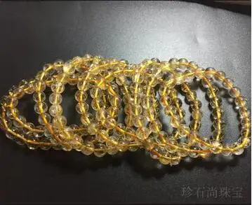 

Natural titanium crystal blonde crystal bracelet genuine single circle Brazil yellow hair crystal men and AAAAAAA Free shipping