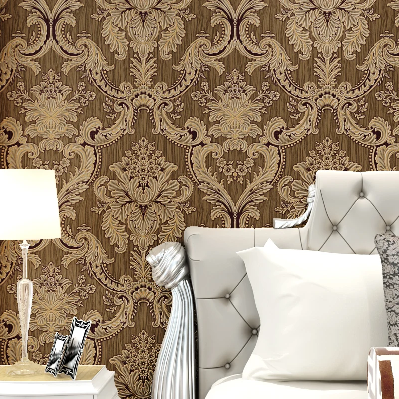 beibehang mural Classic glitter metallic wall paper floral texture damask wallpaper roll white beige bedroom wallpaper for walls