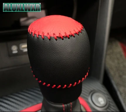 Car Accessories Hand-stitched Shift Knob Car-styling Interior Styling Leather for Hyundai KONA KAUAI 2018 2019 Gear Head Covers