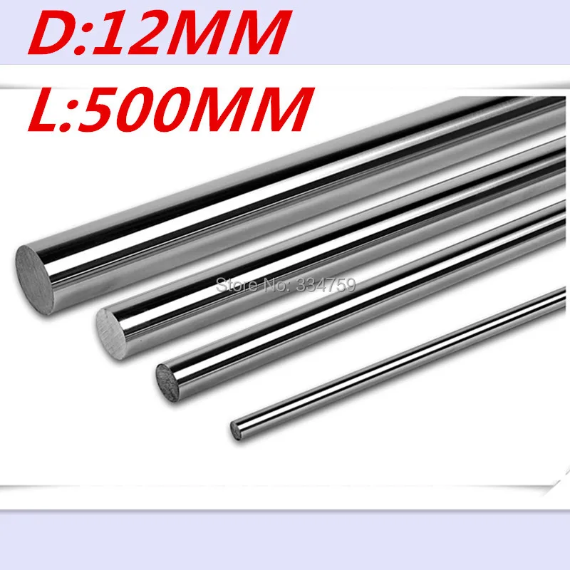 

2 pcs/lot 12mm linear shaft 500mm chrome plated linear motion guide rail round rod shaft for cnc parts 3d printer parts