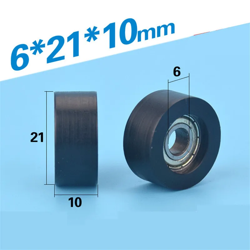 10 cái 6*21*10 mét F loại bánh xe cao su mang ròng rọc, con lăn, nylon POM ròng rọc cho 3D máy in cửa và cửa sổ phụ kiện/EU 3030