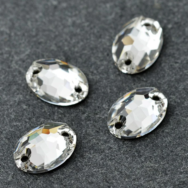 YANRUO 3210 Ovaler Glas-Strass mit flacher Rückseite, genähte Kristall-Strasssteine, DIY lose Steine für Schmuck, Basteln, Handarbeiten – Detail 5