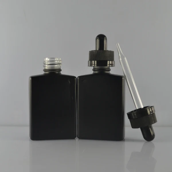 

500pcs * matt black square empty 15ml glass dropper bottle with child resistant caps for e-juice bottle perfume glass bottle
