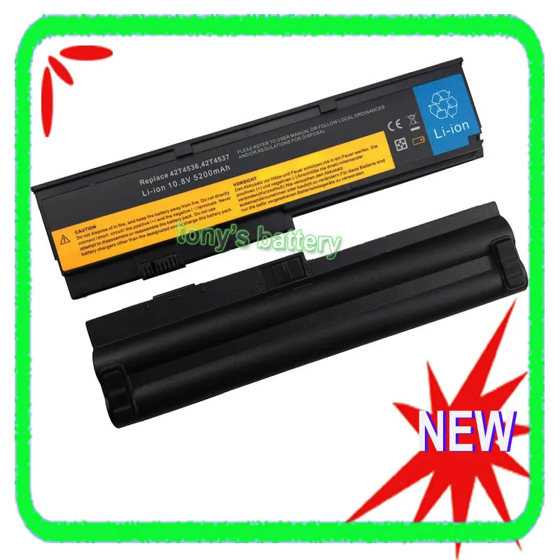 5200mAh Battery For Lenovo ThinkPad X200 X200s X201 X201s X201i ASM 43R9254 42T4536 42T4537 42T4541