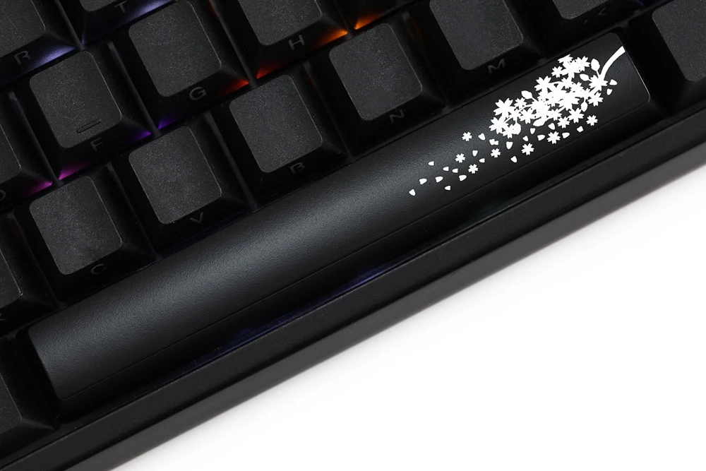 Novelty Shine Through spacebar Keycaps ABS Etched black red custom mechanical keyboards light Janpan style type Japanese Sakura