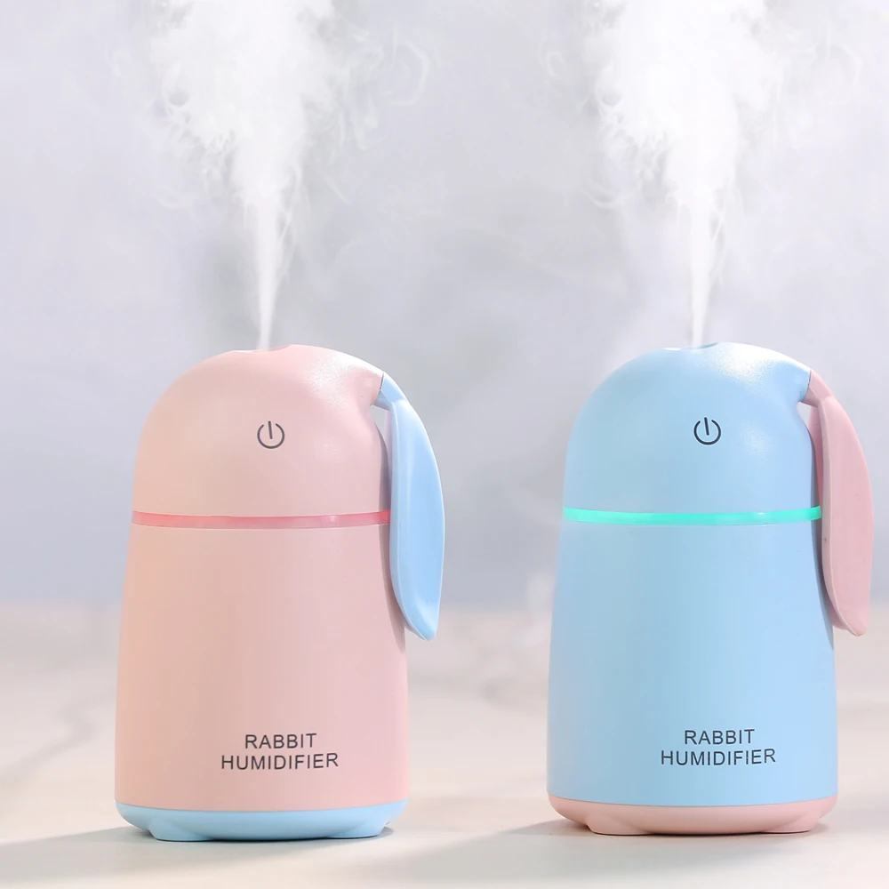 DC 5V USB Mini Water Mist Diffuser Ultrasonic Air Humidifier Creative Cartoon Rabbit Car Atomizer Air Purifier 170ML