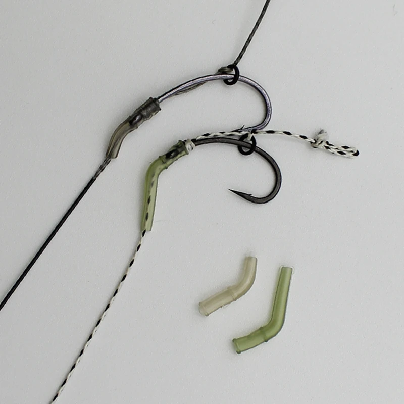 

20pcs Carp Fishing Accessories Rubber Hook Sleeve Line Aligner Camouflage Color Terminal Fishing Tackle Chod Hair Rig Swivel