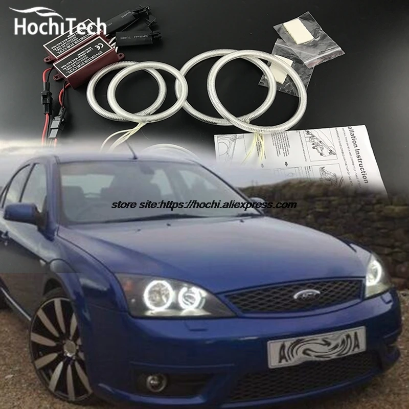 HochiTech ccfl angel eyes kit biały 6000k ccfl pierścienie reflektor dla FORD Mondeo MK3 2001 2003 2004 2005 2006 2007