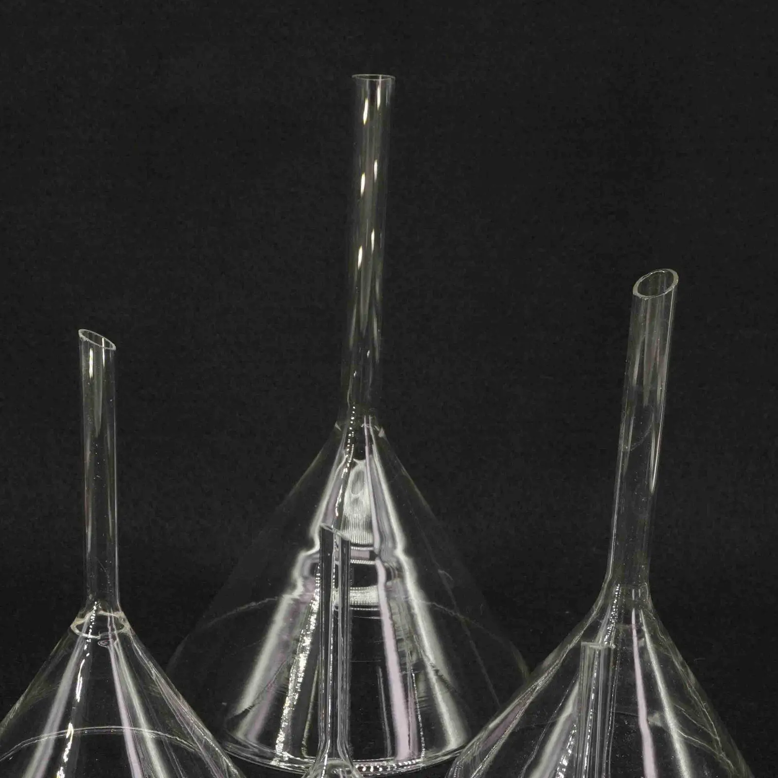 Lab Glass Funnel 80/90/100/120mm Borosilicate Glassware Miniature Triangle Funnel