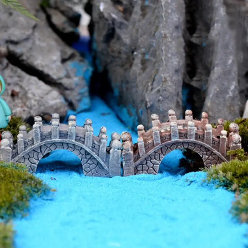 1 Pcs Mini Resin Bridge Miniature Garden Ornament Fairy Garden Buildings Decor DIY Resin Craft Figurine Supply