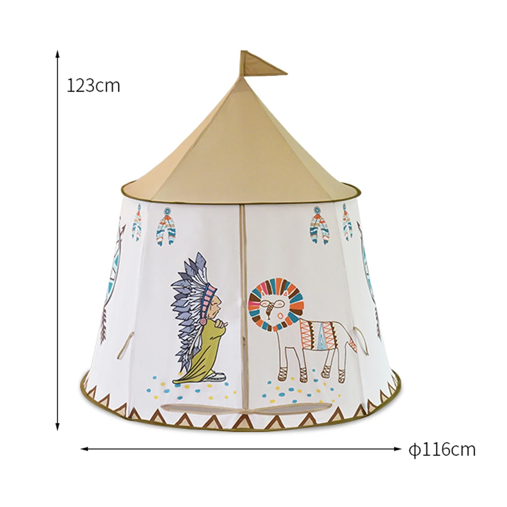 YARD Kid Teepee Tent House 123*116cm Portable Princess Castle Present For Kids Children Play Toy Tent Birthday Christmas Gift