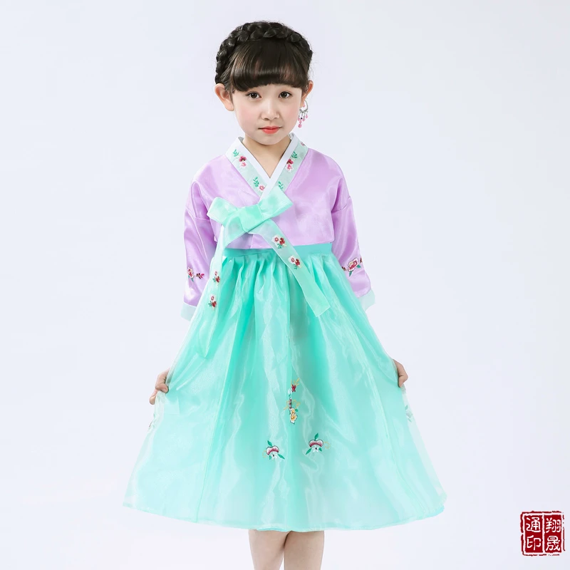 Nieuwe Kids Hanbok Jurk Meisje Koreaanse Traditionele Palace Kostuum Kind Koreaanse Etnische Kostuums Oosterse Nationale Stadium Kleding 89