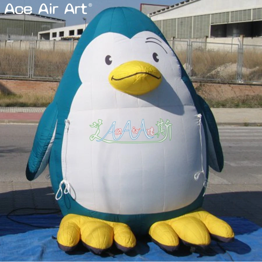 Mini Lovely Animal Model Inflatable Penguin Replica Free Standing Lovely Penguins for Advertising and Fun