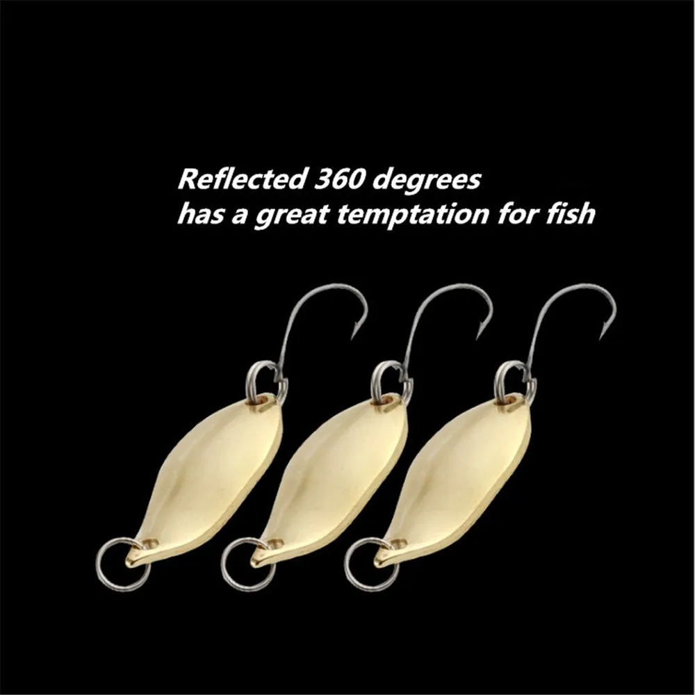 FISHINAPOT 1pcs 2.5g 3.5g 5g Metal Gold Sliver Spoon Spinnerbait Fishing Lure Wobbler Crankbait Fishing Hard Bait Accessories