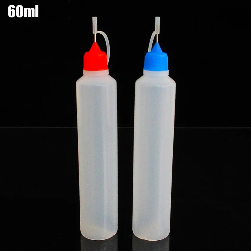 Pencil Bottle,Plastic Pen Unicorn Bottle 60ml Needle Tip,E Liquid oil Dropper Bottle ,Eletronic Cigarette Tool 5pcs