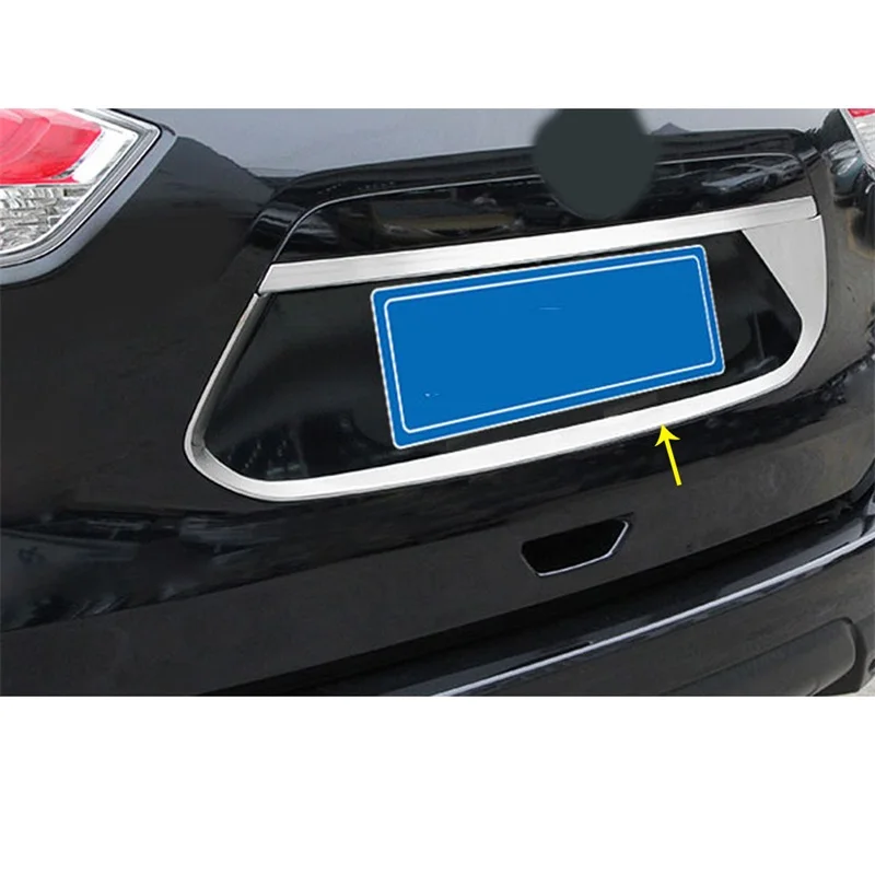 

For Nissan X-Trail XTrail T32 Rogue 2017 2018 2019 Car Styling Stick Detector Rear License Frame Plate Trim Strip Bumper Hoods