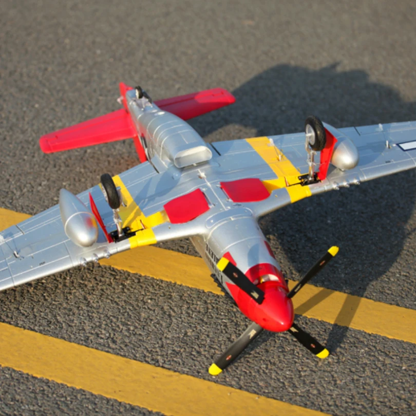 FMSRC RC Airplane 1450mm 1.4M P51 P-51D Mustang Red Tail V8  with Flaps Led PNP Gaint Big Warbird Model Plane Aircraft Avion