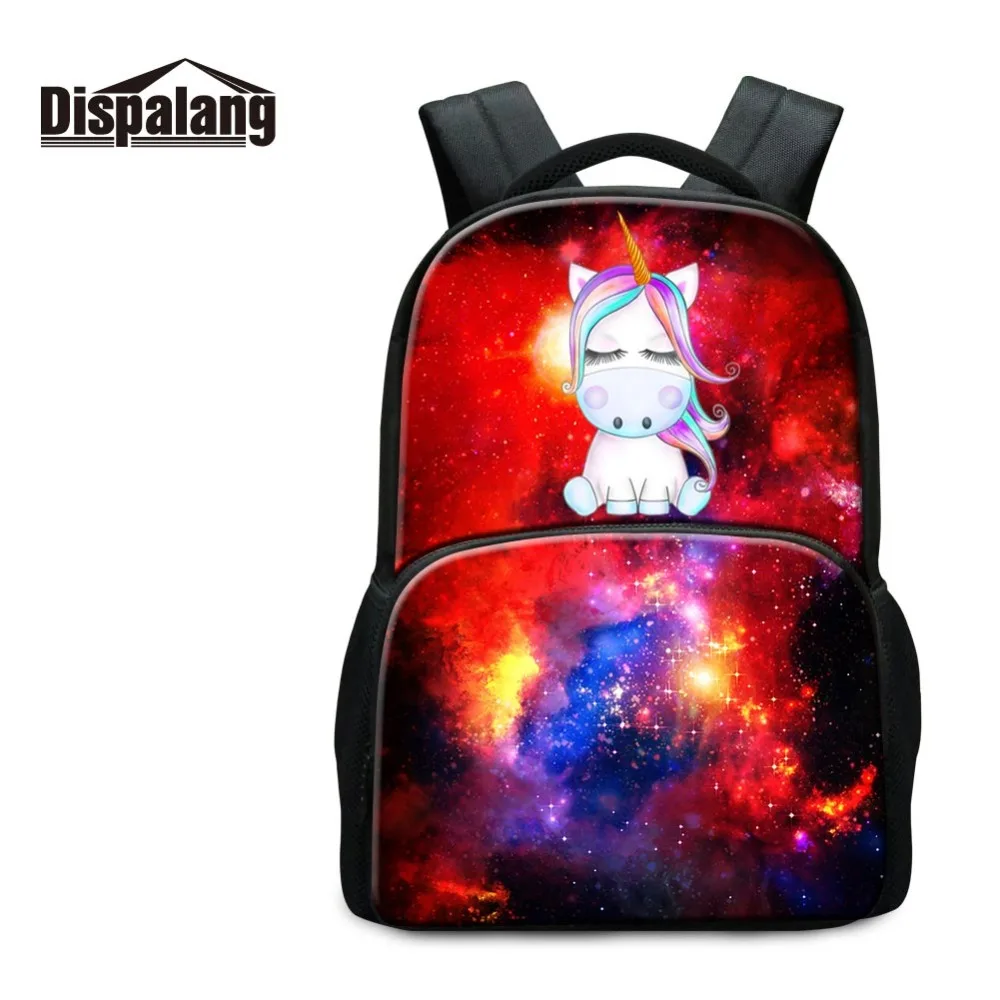 Dispalang Galaxy Unicorn Printing Lager Laptop Backpack for Girl Pretty Teens Computer Bags Big Capacity Rucksacks for Student