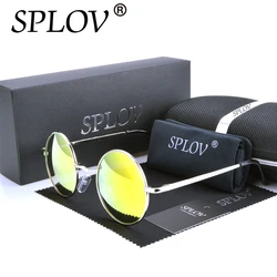 Marken designer klassische polarisierte runde Sonnenbrille John Frauen kleine Vintage Retro Brille Männer fahren Metall Brillen Lennon