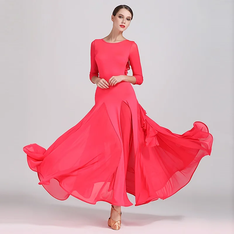 yellow ballroom dress woman ballroom dance clothes red spanish flamenco dress viennese waltz dress fringe tango dress foxtrot