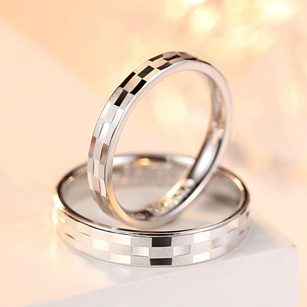 Fashion Couple Ring Pure 925 Sterling Silver Ring For Women Men Classic Reticulated Frosted Ring Jewelry Lovers Gifts