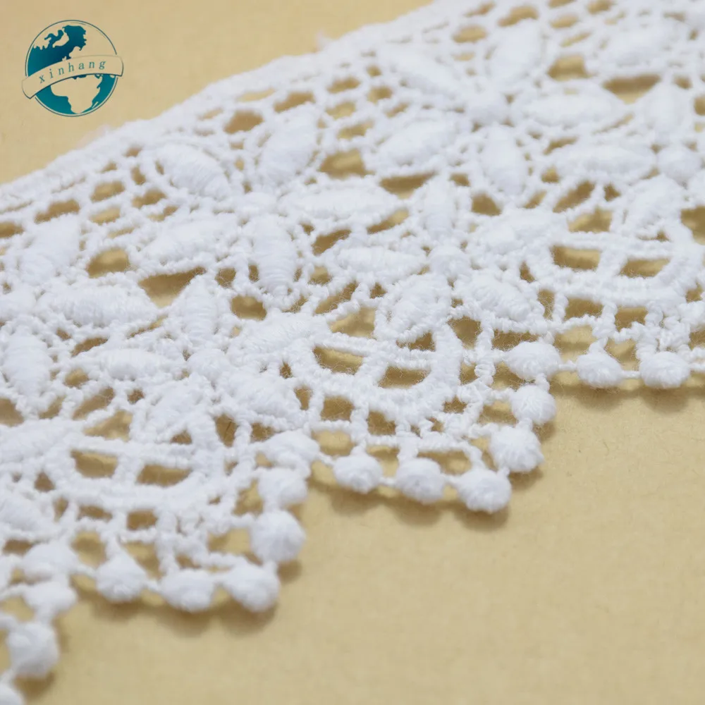 6cm Width White Cotton Embroidery French Lace Ribbon Fabric Guipure Diy Trims Warp Knitting Sewing Garment Accessories#3689