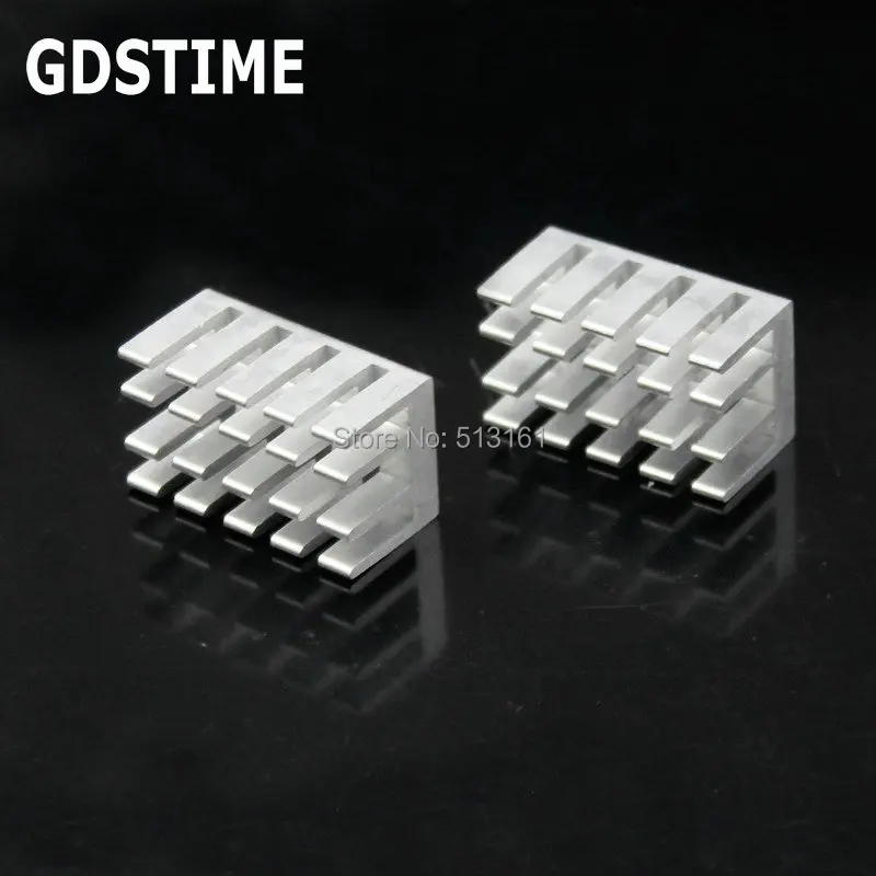 1000 Pieces Gdstime Heat Sink 22mmx13mmx11mm IC HeatSink Silver Aluminum Cooling Fin