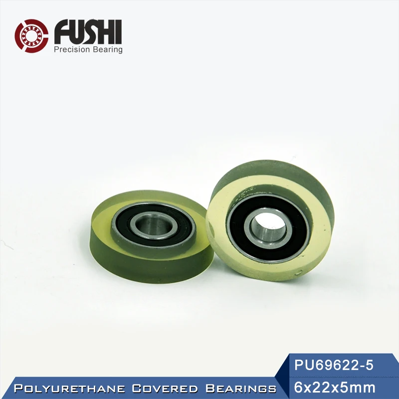 

PU 696 Polyurethane Covered Bearing 6*22*5 mm ( 2 Pcs ) Shaft 6mm PU69622-5 Urethane Cover PU696 Bearings