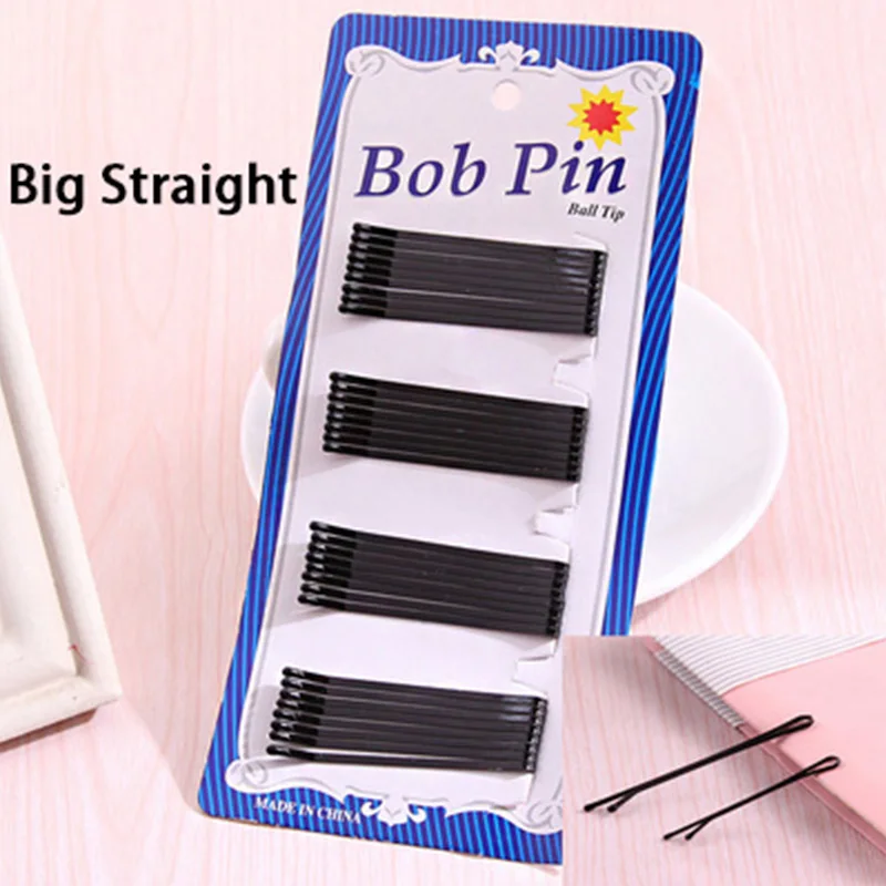 1Pack New High Quality Women Hair Clips Bobby Hair Pins Hairpins Black Wave Straight Barrettes Girls Hair Accessories Wholesale