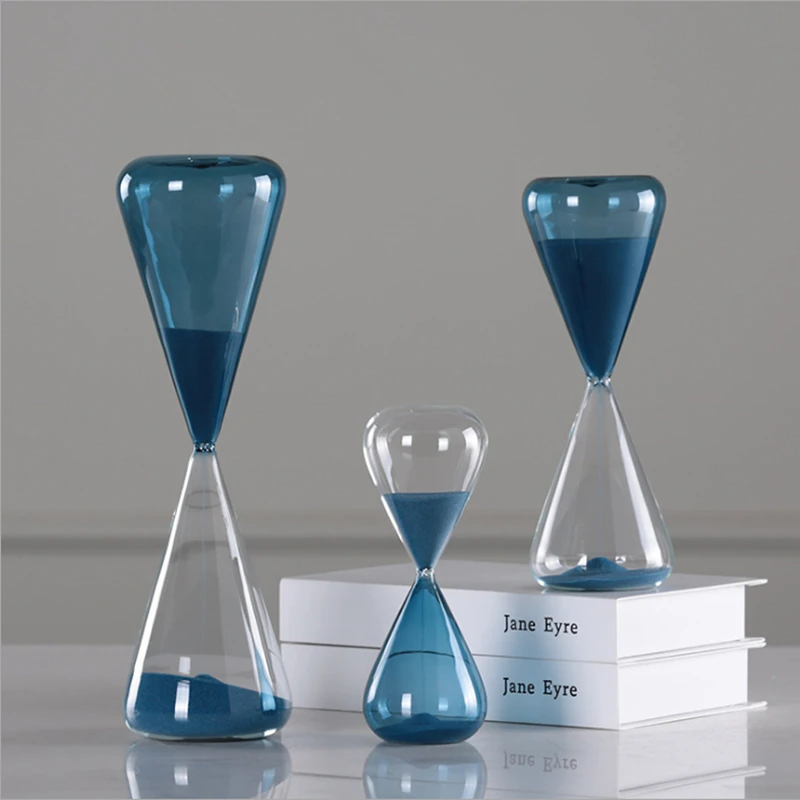 New Hourglass Creative Blue Sand Clock Sandglass 10/30/60 Minutes Hourglass Timer Home Decorative Arts Gifts Toy For Kids