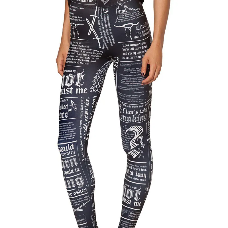 Zwart Papier Woord Vrouwen Legging Womens Leggings Jeggings Legings Sexy Legging Broek Legins Sexy Gedrukt Leggings DDK030214