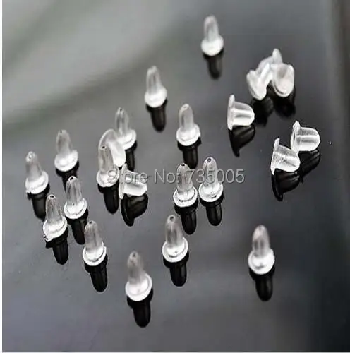 

Free shipping! 1000Pcs/Lot 5*6MM Rubber Plastic Clear Earring Back Stoppers Ear Post Nut