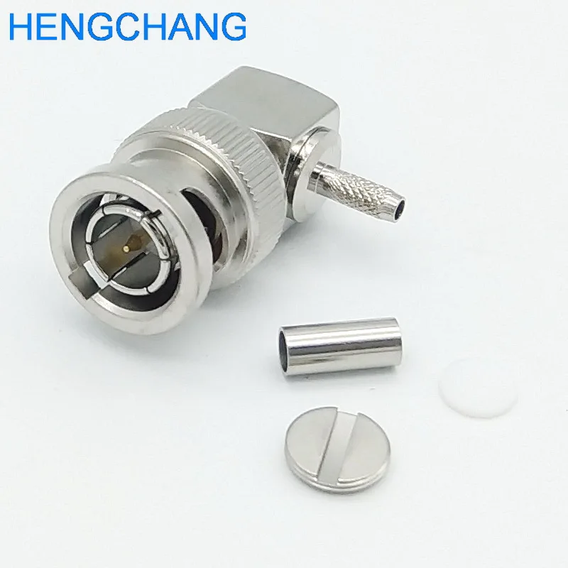 10pcs Right Angle BNC Connector For RG179 Coaxial Cable 75 ohm BNC Male Connetor