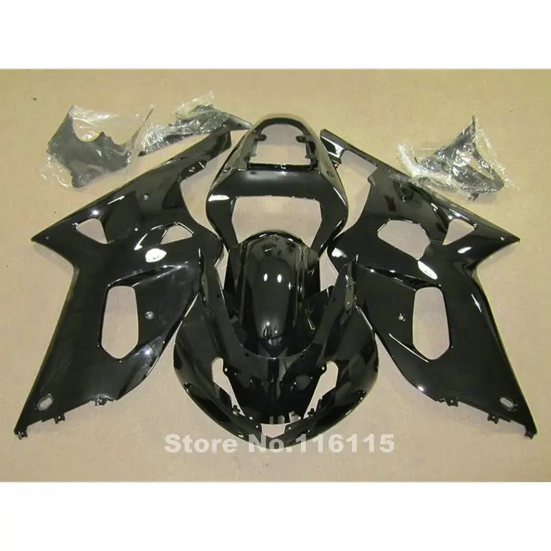 Fairing kit for SUZUKI GSXR600 GSXR750 K1 K2 2001 2002 2003 gsxr 600 750 01 02 03 all glossy black motorcycle fairings