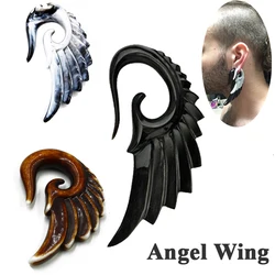 1pair UV Acrylic Angel Wing/Feather Spiral Ear Taper Plugs  Strecher Kit Piercing Expander