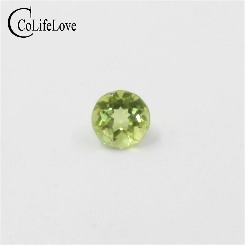 100% Alami 5 Mm Putaran Brilian Dipotong Peridot Batu Permata Longgar untuk Pembuat Perhiasan 3 Buah Pack Peridot Gemstone