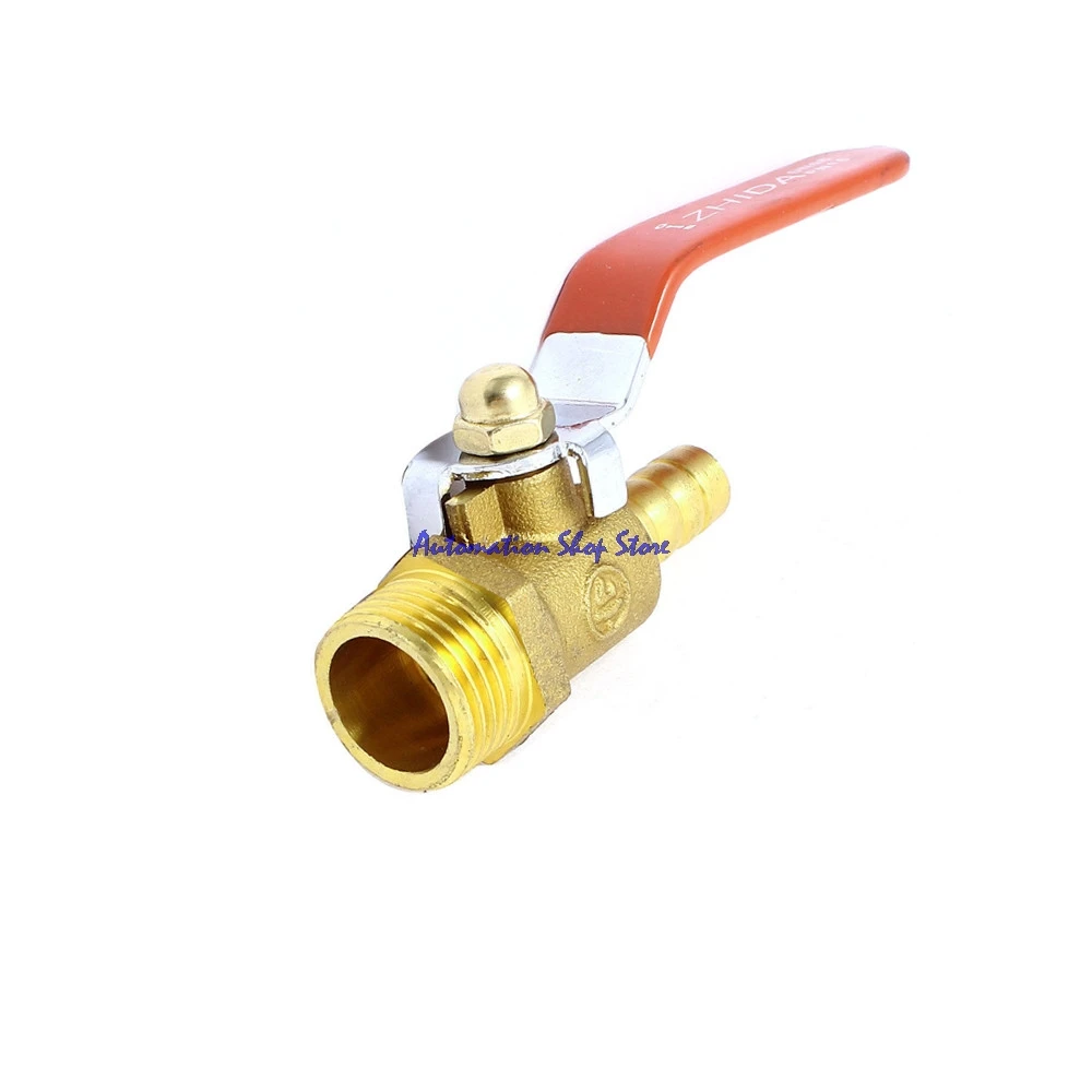 

Brass 1/2PT Male Thread to 10mm Barb Hose Connector Full Port Ball Valve