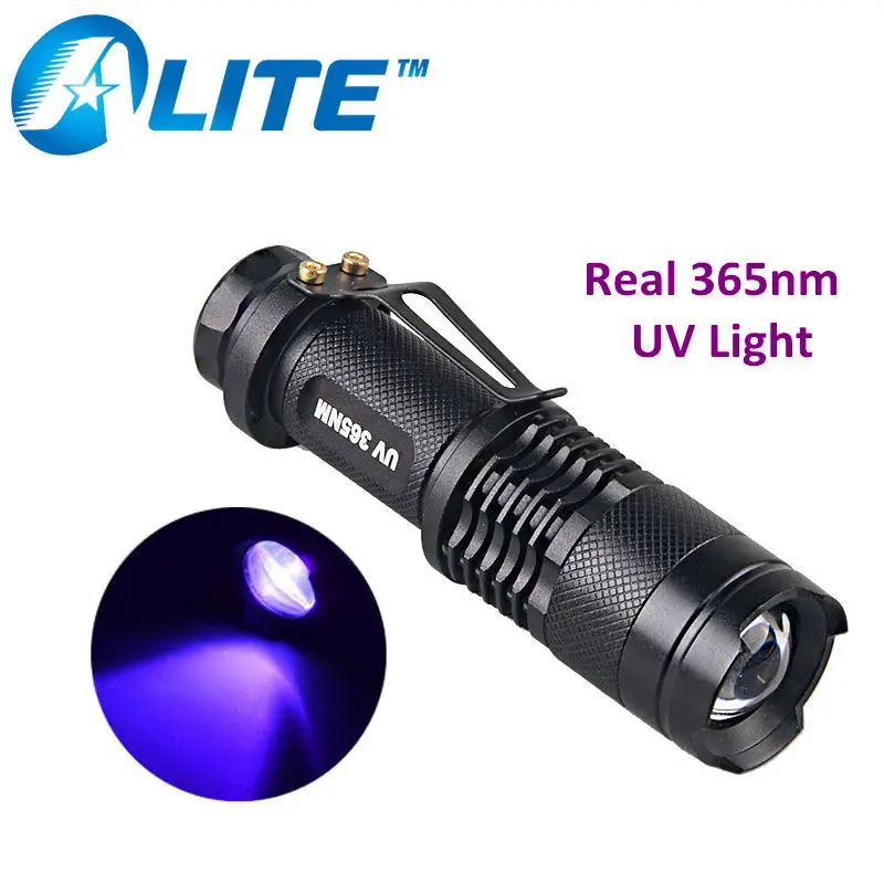 

TMWT 365NM LED UV Flashlight Purple Ultraviolet Light Torch Lamp Adjustable Focus Powered by AA Or 14500 Battery