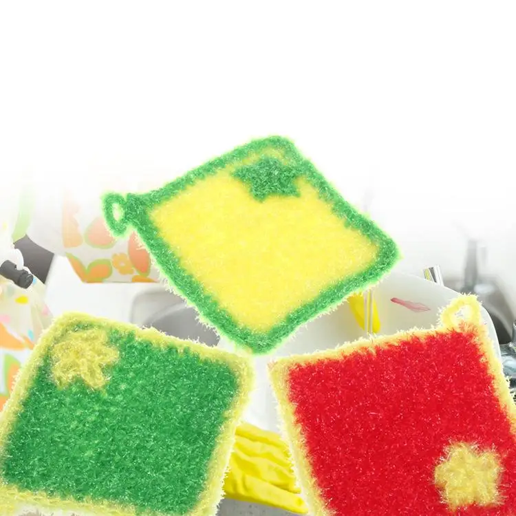 3PCS/LOT korea Square Shape  Dish Cloth Acrylic Washing Towel Magic Kitchen Cleaning Wiping Rags