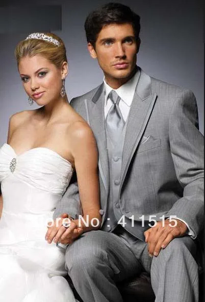 

Free shipping/Top sell!custom made cheap shallow gray Groom Tuxedos Best man Suit Wedding Groomsman/Men's Suits Bridegroom dress