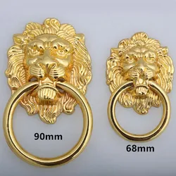 lenth 90mm big lionhead vintage style handles gold drawer cabinet pulls knobs 32mm gold large meatball dresser door handle knob