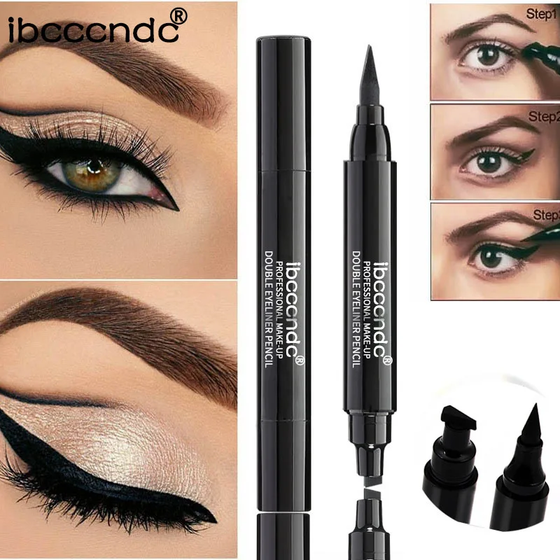 Waterproof Double Head Black Wing Shape Eyeliner Seal Eyeliner Stamp Pencil Cat Eye Cosmetic Makeup Tool Eyes Liner Maquiagem