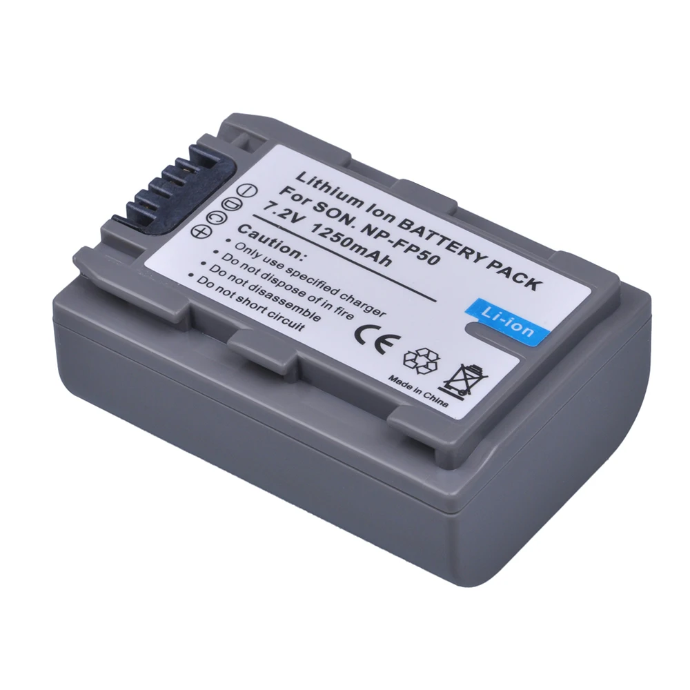 1Pc NP-FP50 NP FP50 Battery for Sony NP-FP30 NP-FP60 NP-FP70 NP-FP71 NP-FP90 Sony DCR-SX40 SX40R SX41 HDR-CX105