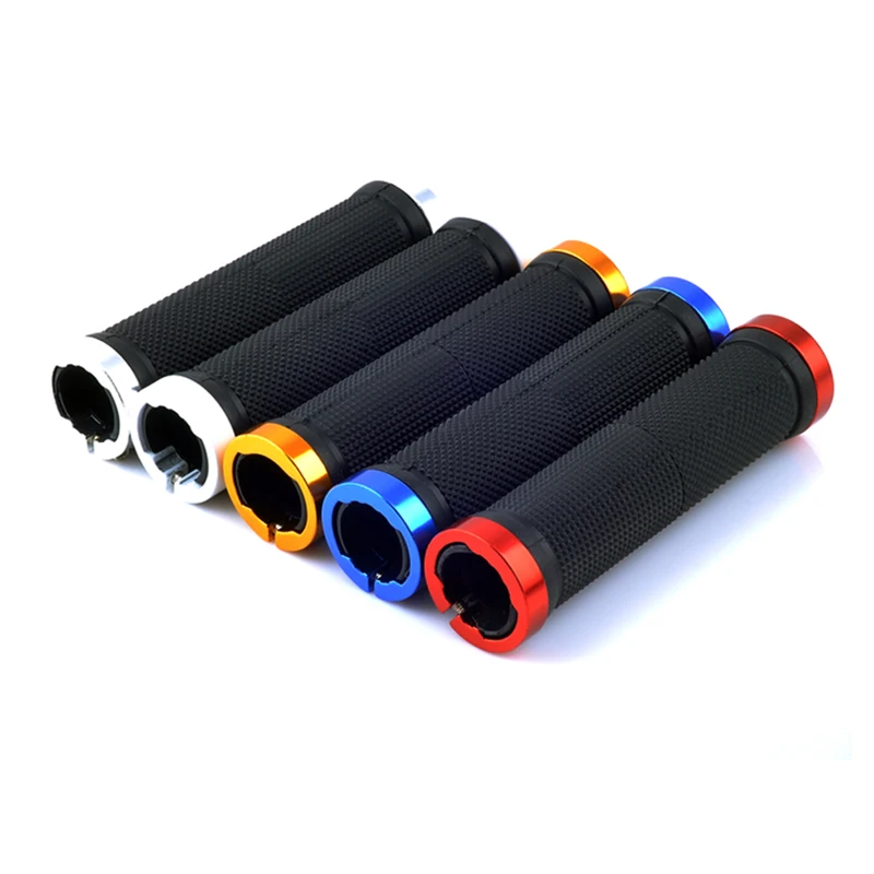 Alloy Cycling Bike Bicycle Handlebar Grips Rubber Lock-on Light Grip For Mountain Bike Folding Bike Fixed Design Bike Parts