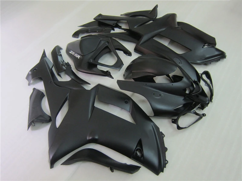 ABS full Fairing kit for Kawasaki ZX-6R 2007 2008 all matte black plastic motorcycle fairings set NINJA zx6r 07 08 GH15